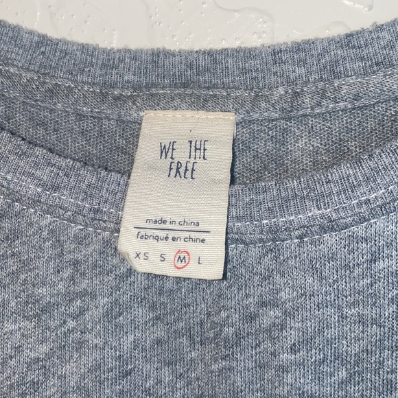 Free People We The Free top grey with lace detail size M - Picture 7 of 12